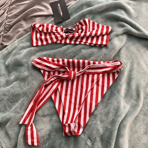 PLT Red Striped Bikini - Picture 2 of 2